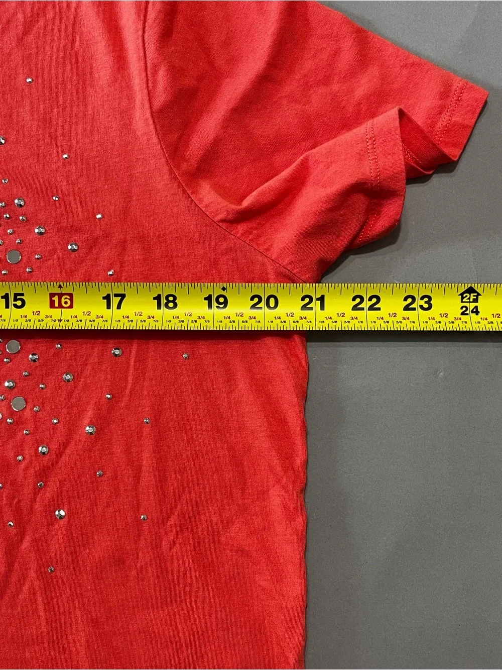 Michael Kors Coral MK Logo Tee with Sparkle Accents (pre-owned).